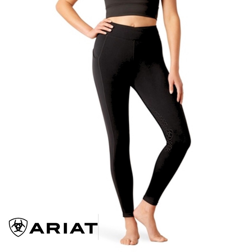 Ariat Black High-Rise Riding Leggings with Grip Detail